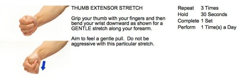 oakville chiropractic clinic thumb pain stretch