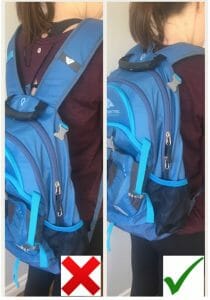 good and bad backpack wearing