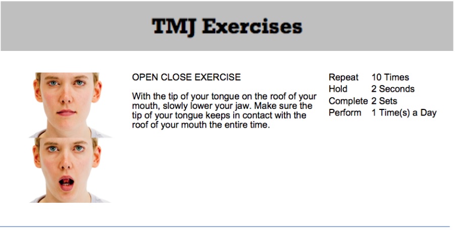 oakville chiropractor TMJ exercises