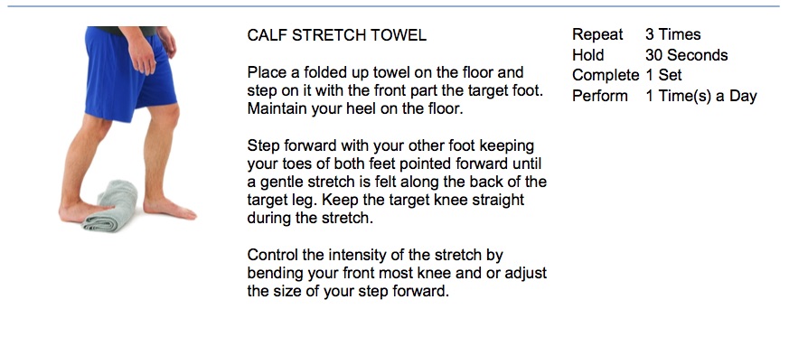 oakville chiropractor calf stretch with towel