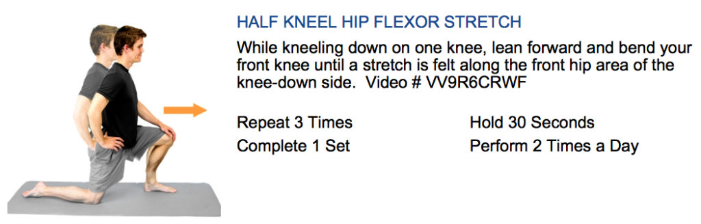 oakville chiropractor kneeling hip flexor stretch