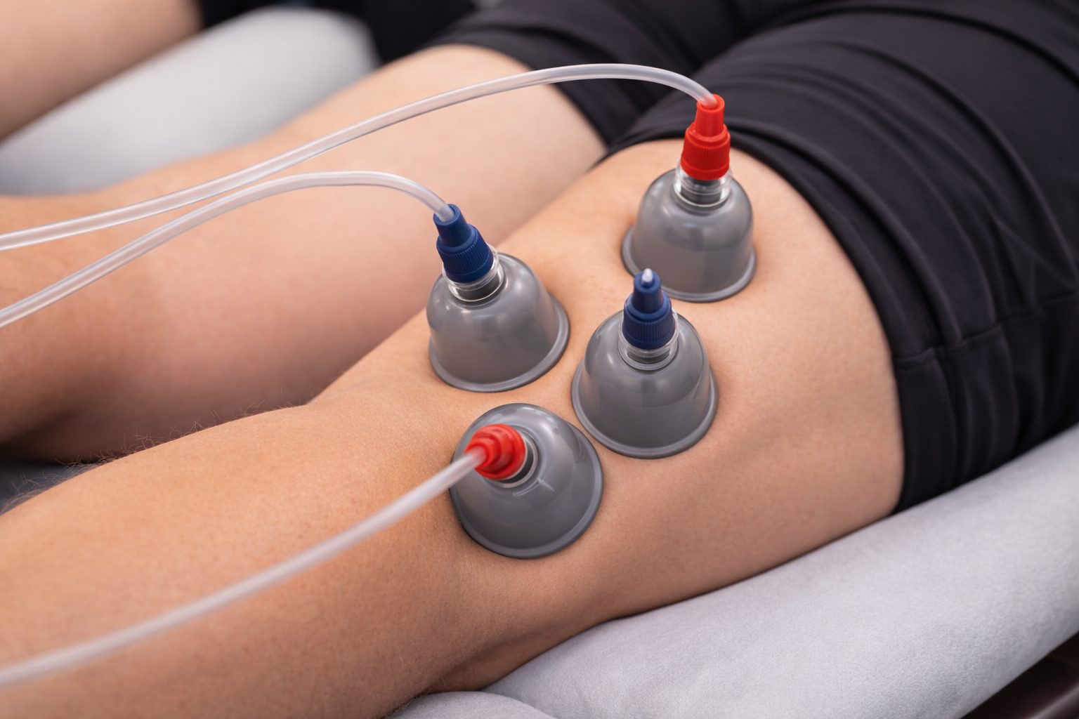 4 suction ifc cups on the back of a patients knee