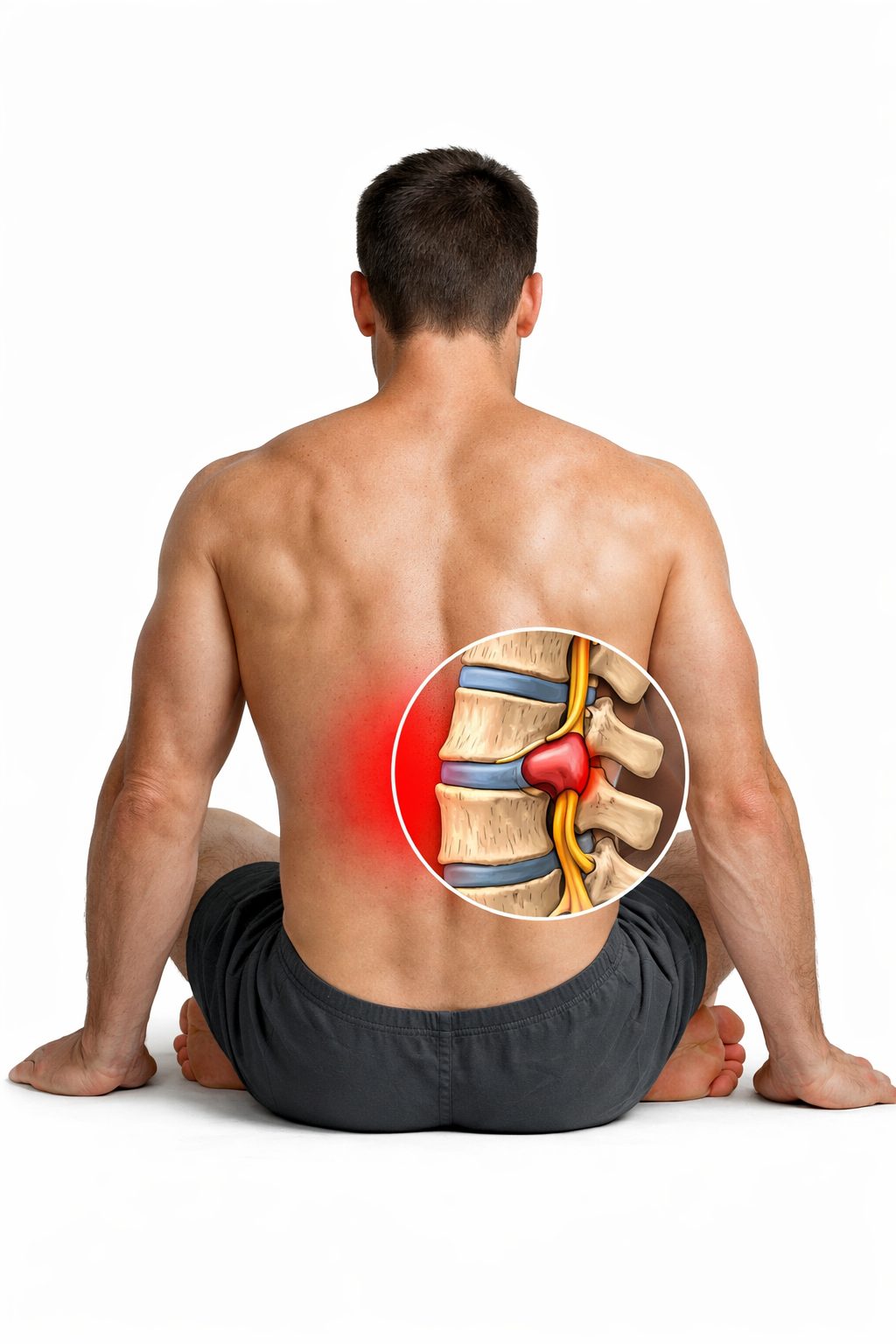 best shoes for herniated disc, a patient with low back pain and disc bulge